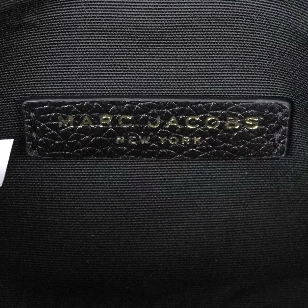 NWT [Marc Jacobs] Authenticated Pebbled Leather Crossbody Handbag, Black w/ Gold - Picture 13 of 15